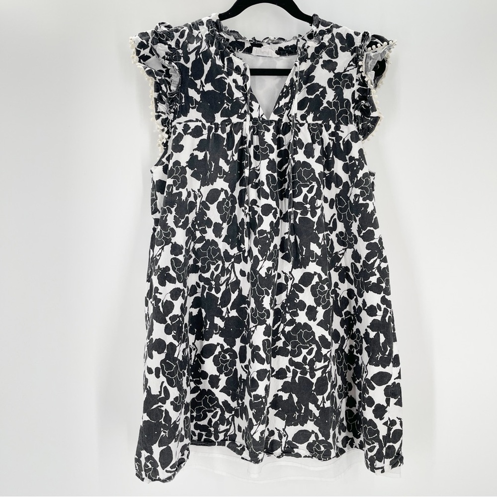 THML Black and White Floral Dress
